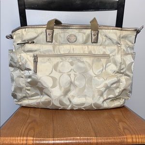 Coach Tan Signature Baby Bag